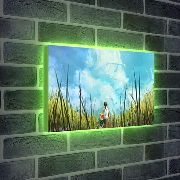 Лайтбокс световая панель - Девушка в поле