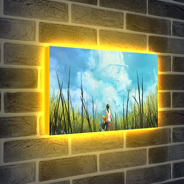 Лайтбокс световая панель - Девушка в поле