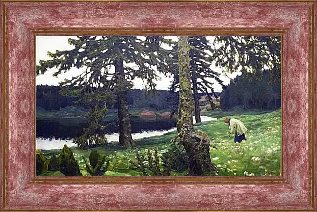 Картина в раме - Озеро. Виктор Васнецов
