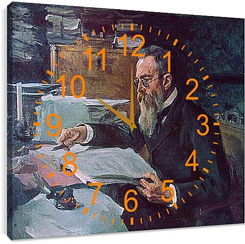 Часы картина - Портрет Римского-Корсакова. Валентин Александрович Серов