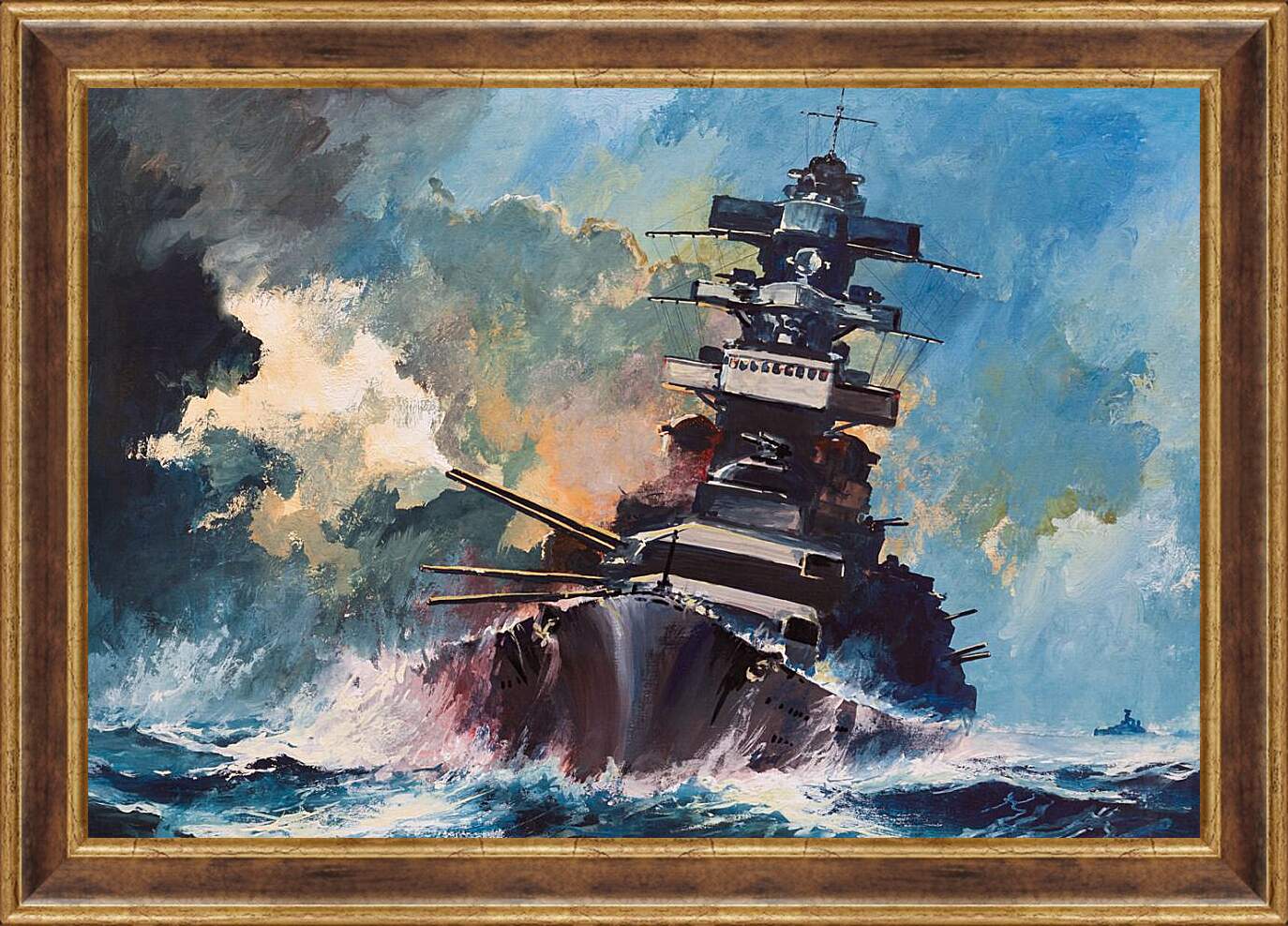 Картина в раме - Корабль в шторм