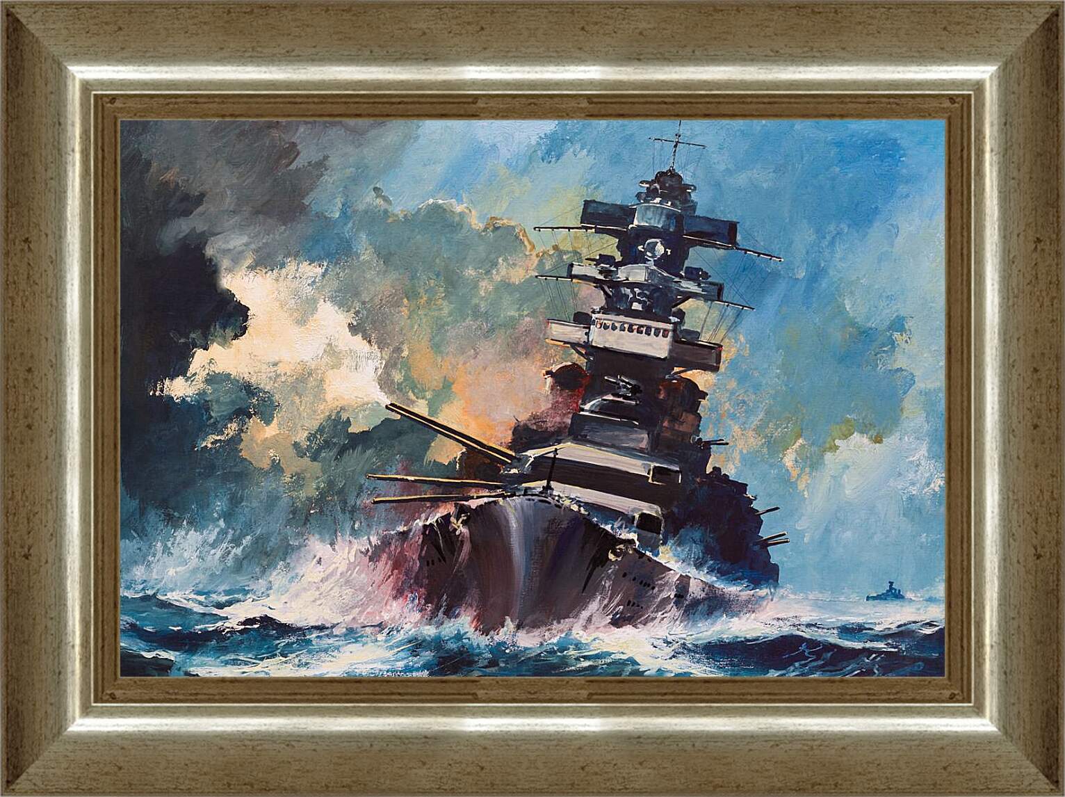 Картина в раме - Корабль в шторм