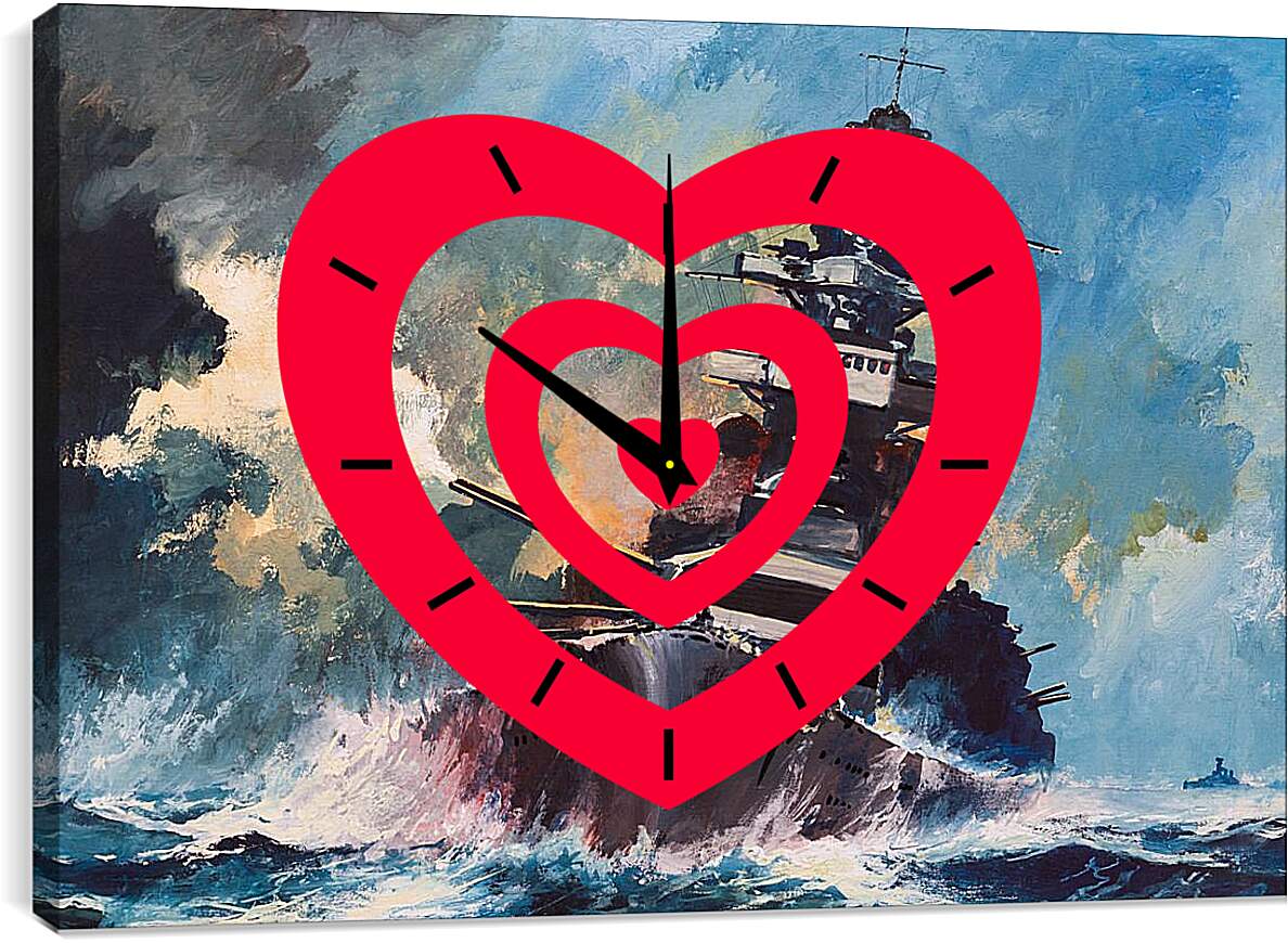 Часы картина - Корабль в шторм