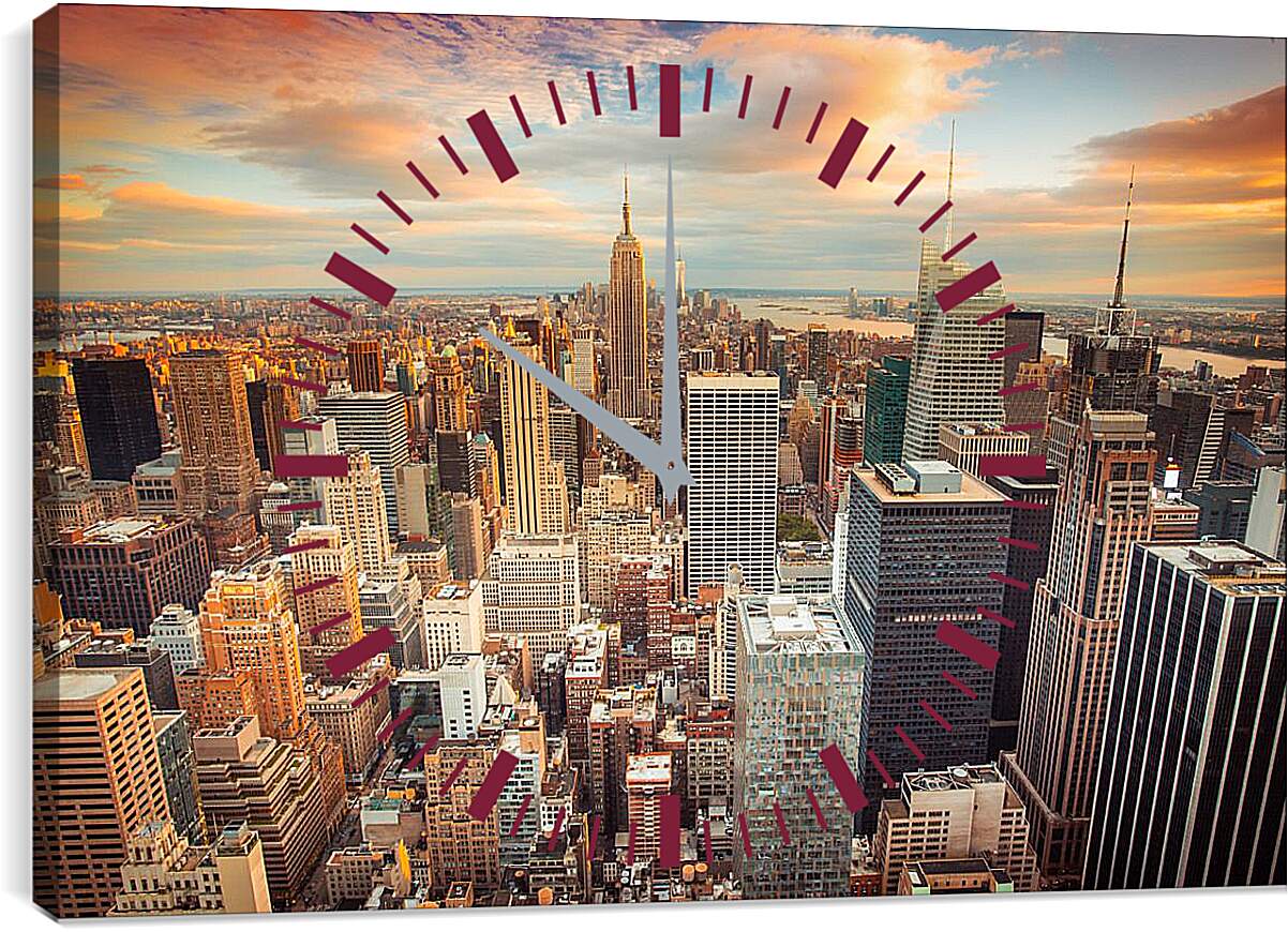 Часы картина - Доброе утро Нью-Йорк