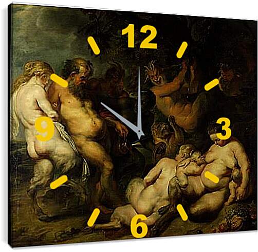 Часы картина - вакханалия. Питер Пауль Рубенс