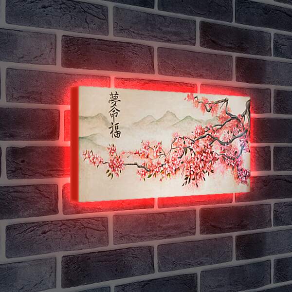 Лайтбокс световая панель - Ветка сакуры