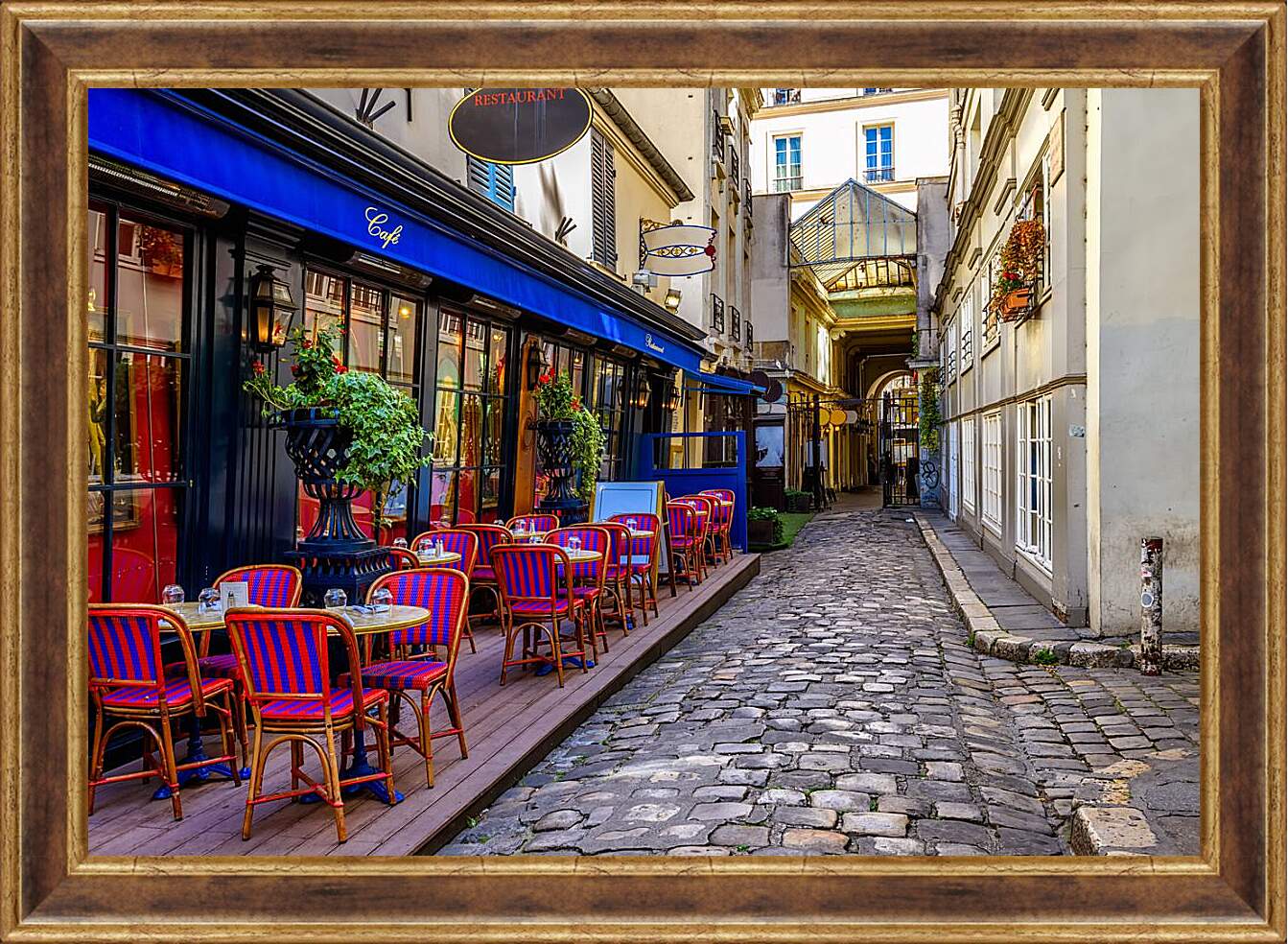 Картина в раме - Французское кафе