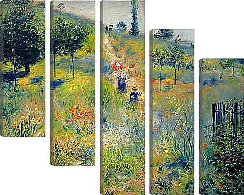 Модульная картина - Path Leading through Tall Grass. Пьер Огюст Ренуар