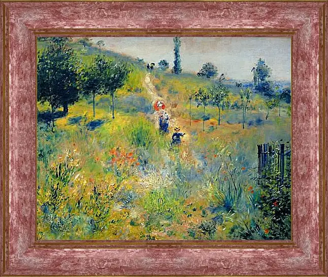 Картина в раме - Path Leading through Tall Grass. Пьер Огюст Ренуар