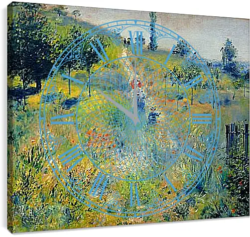 Часы картина - Path Leading through Tall Grass. Пьер Огюст Ренуар