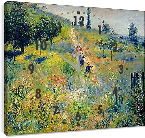Часы картина - Path Leading through Tall Grass. Пьер Огюст Ренуар