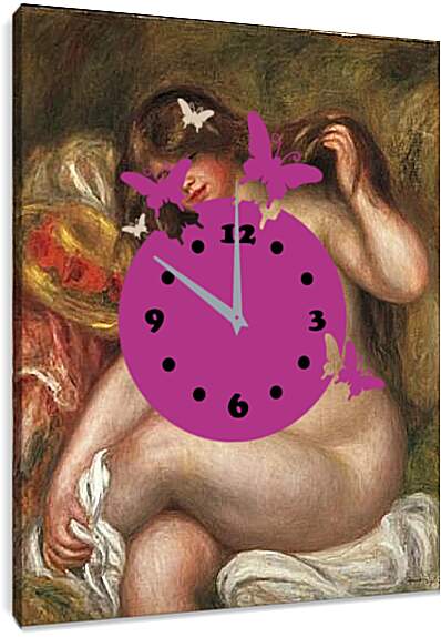 Часы картина - Обнаженная. Пьер Огюст Ренуар