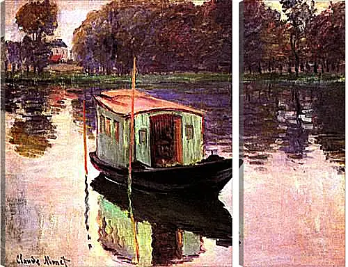 Модульная картина - The Studio Boat. Клод Моне