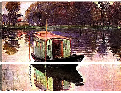 Модульная картина - The Studio Boat. Клод Моне