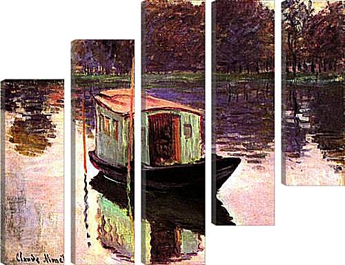 Модульная картина - The Studio Boat. Клод Моне