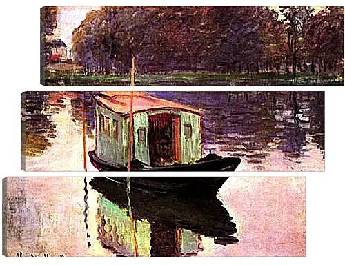 Модульная картина - The Studio Boat. Клод Моне