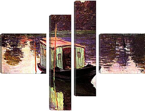 Модульная картина - The Studio Boat. Клод Моне