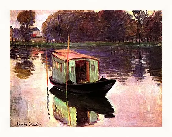 Картина в раме - The Studio Boat. Клод Моне