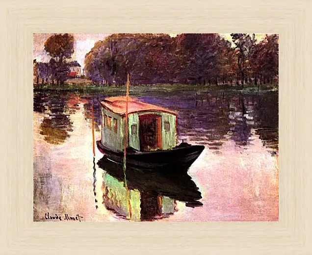 Картина в раме - The Studio Boat. Клод Моне