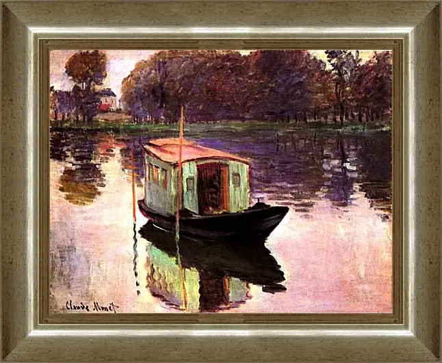 Картина в раме - The Studio Boat. Клод Моне