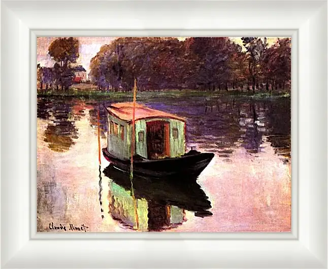 Картина в раме - The Studio Boat. Клод Моне