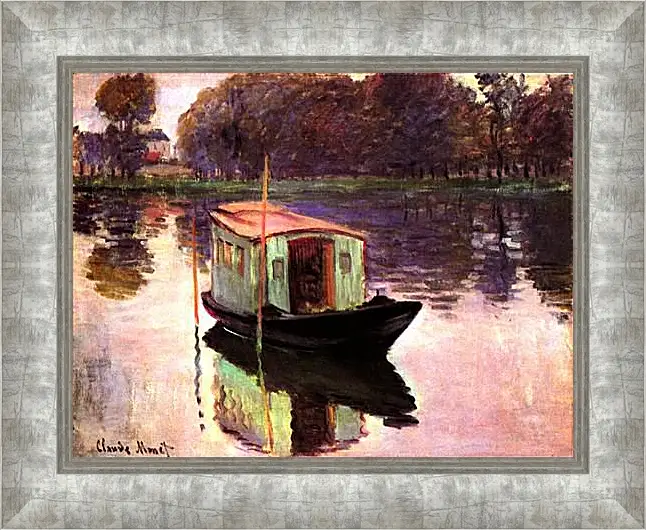 Картина в раме - The Studio Boat. Клод Моне