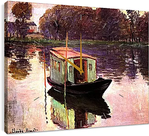 Часы картина - The Studio Boat. Клод Моне