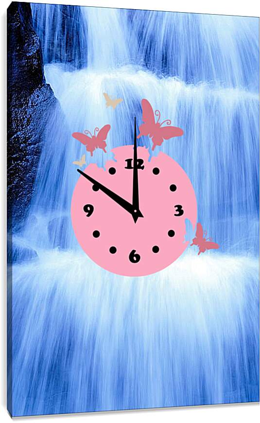 Часы картина - Каскад водопадов