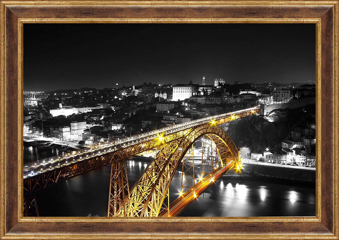 Картина в раме - Мост ночью