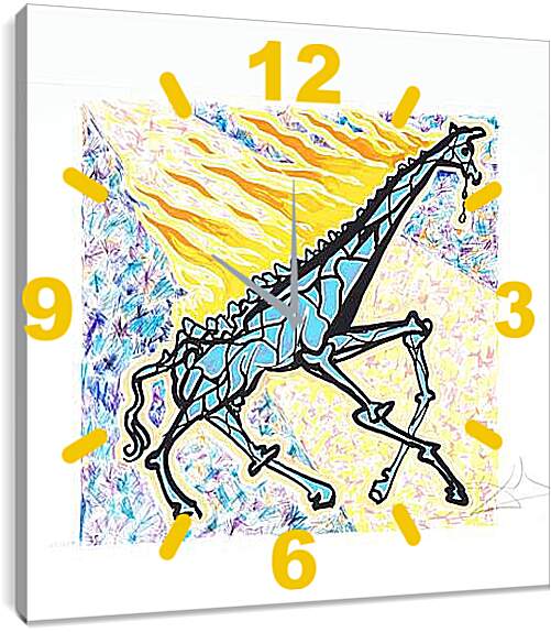Часы картина - Горящий жираф. Сальвадор Дали