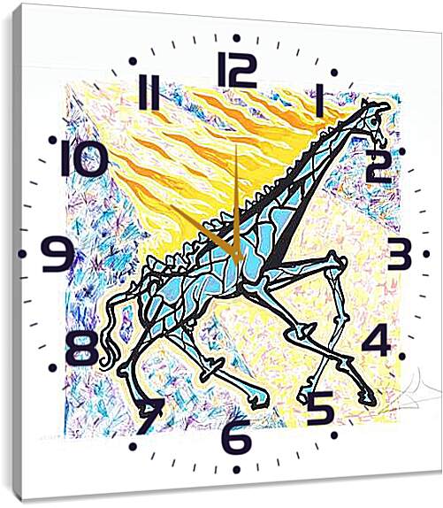 Часы картина - Горящий жираф. Сальвадор Дали