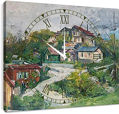 Часы картина - Вид на деревню. Коровин Константин