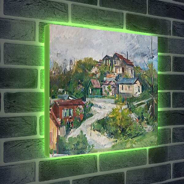Лайтбокс световая панель - Вид на деревню. Коровин Константин
