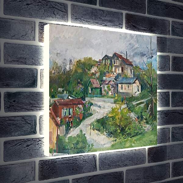 Лайтбокс световая панель - Вид на деревню. Коровин Константин
