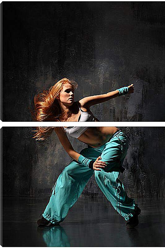 Модульная картина - Танцовщица в голубых штанах