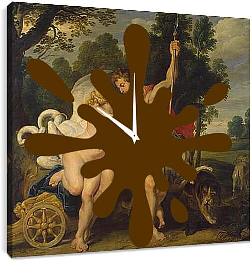 Часы картина - Venus and Adonis. Питер Пауль Рубенс