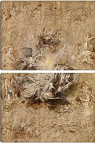 Модульная картина - Multiple Sketch for the Banqueting House Ceiling. Питер Пауль Рубенс