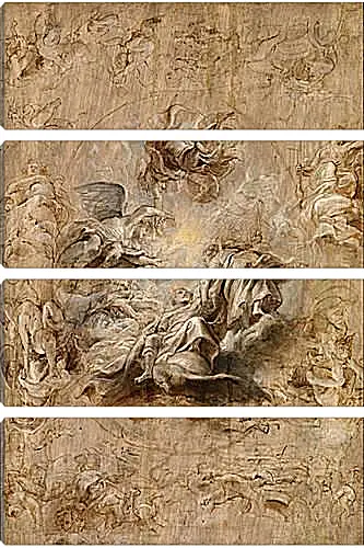 Модульная картина - Multiple Sketch for the Banqueting House Ceiling. Питер Пауль Рубенс