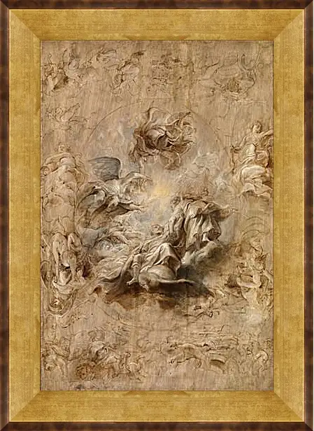 Картина в раме - Multiple Sketch for the Banqueting House Ceiling. Питер Пауль Рубенс