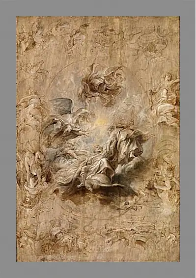 Картина в раме - Multiple Sketch for the Banqueting House Ceiling. Питер Пауль Рубенс