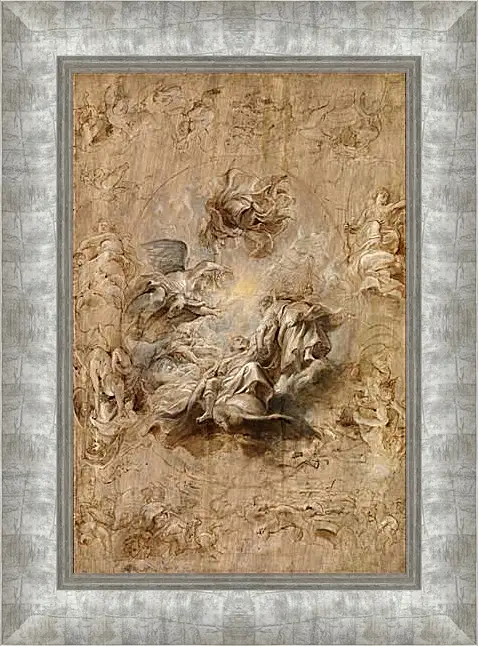 Картина в раме - Multiple Sketch for the Banqueting House Ceiling. Питер Пауль Рубенс