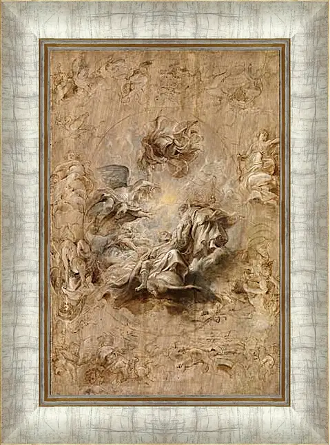 Картина в раме - Multiple Sketch for the Banqueting House Ceiling. Питер Пауль Рубенс