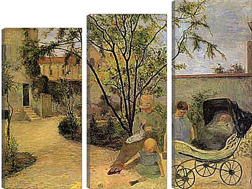 Модульная картина - La famille du peintre au jardin, rue Carcel. Поль Гоген
