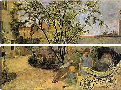 Модульная картина - La famille du peintre au jardin, rue Carcel. Поль Гоген