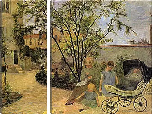 Модульная картина - La famille du peintre au jardin, rue Carcel. Поль Гоген