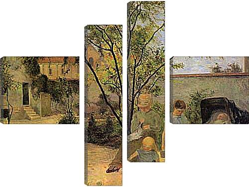 Модульная картина - La famille du peintre au jardin, rue Carcel. Поль Гоген