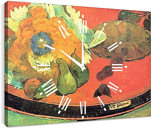 Часы картина - Nature morte «Fete Gloanec». Поль Гоген