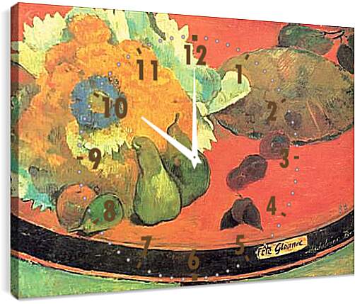 Часы картина - Nature morte «Fete Gloanec». Поль Гоген