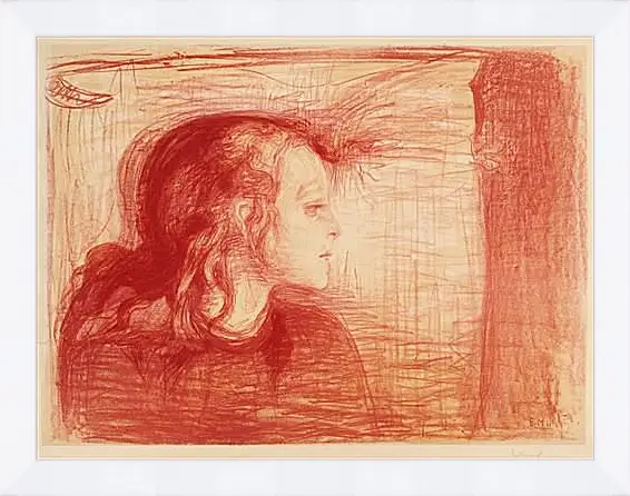 Картина в раме - The Sick Child I (Det syke barn I). Эдвард Мунк