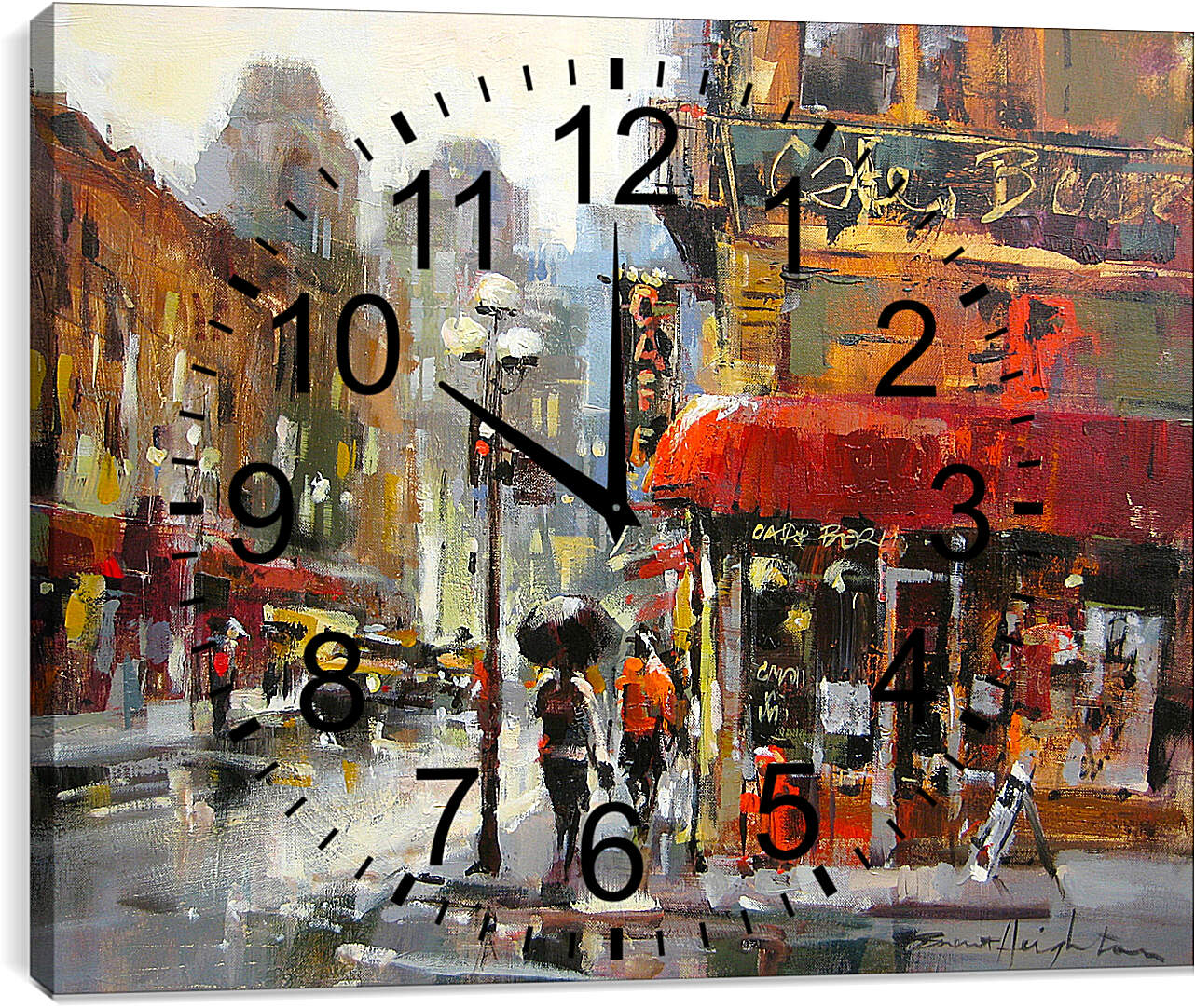 Часы картина - Кафе на перекрестке